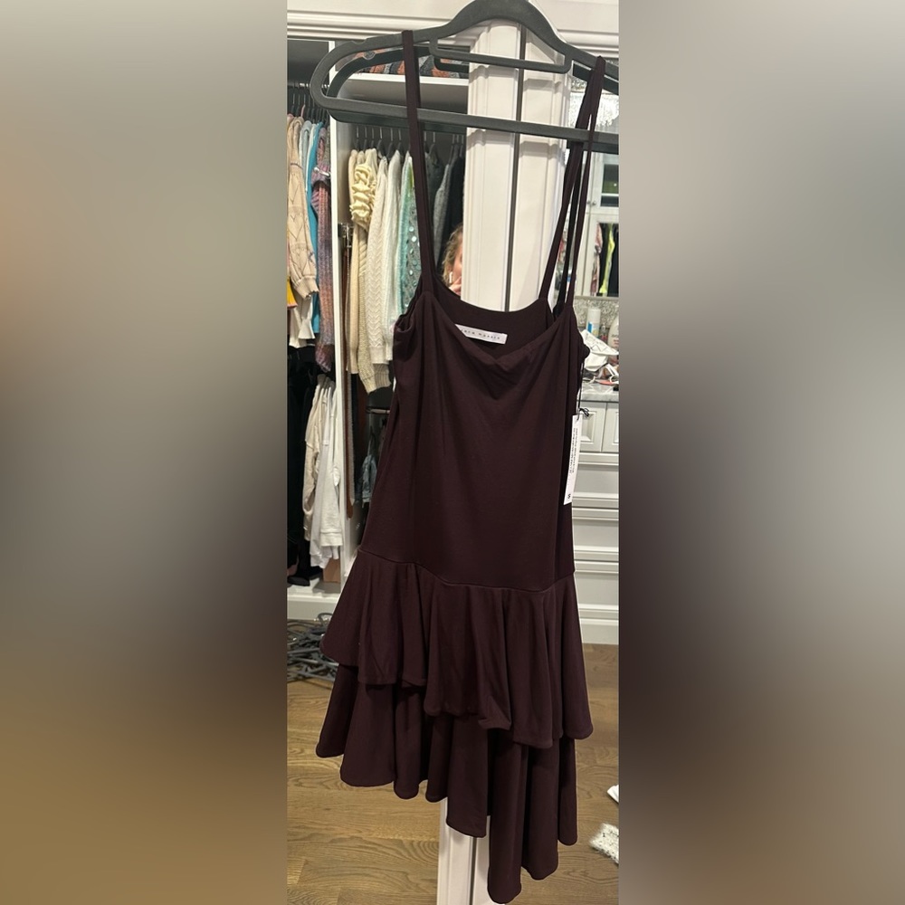 Beautiful Susana Monaco thin strap Cascade ruffle dress size Small